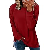 BETTE BOUTIK Womens Oversized Sweatshirt Crewneck Long Sleeve Tunic Pollover Shirt Side Slit Tunic Sweatshirt 2025