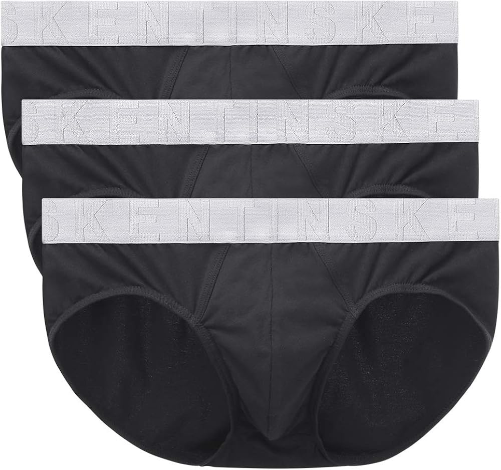 Inskentin Men's 3 Pack Low Rise Cotton Hip Briefs Slim Fit