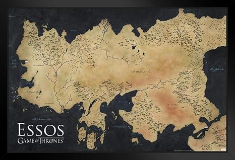 Amazon ピラミッドアメリカ ゲーム オブ スローンズ エソスの地図 テレビ番組 ブラックウッドフレームポスター 14xインチ インテリア オンライン通販