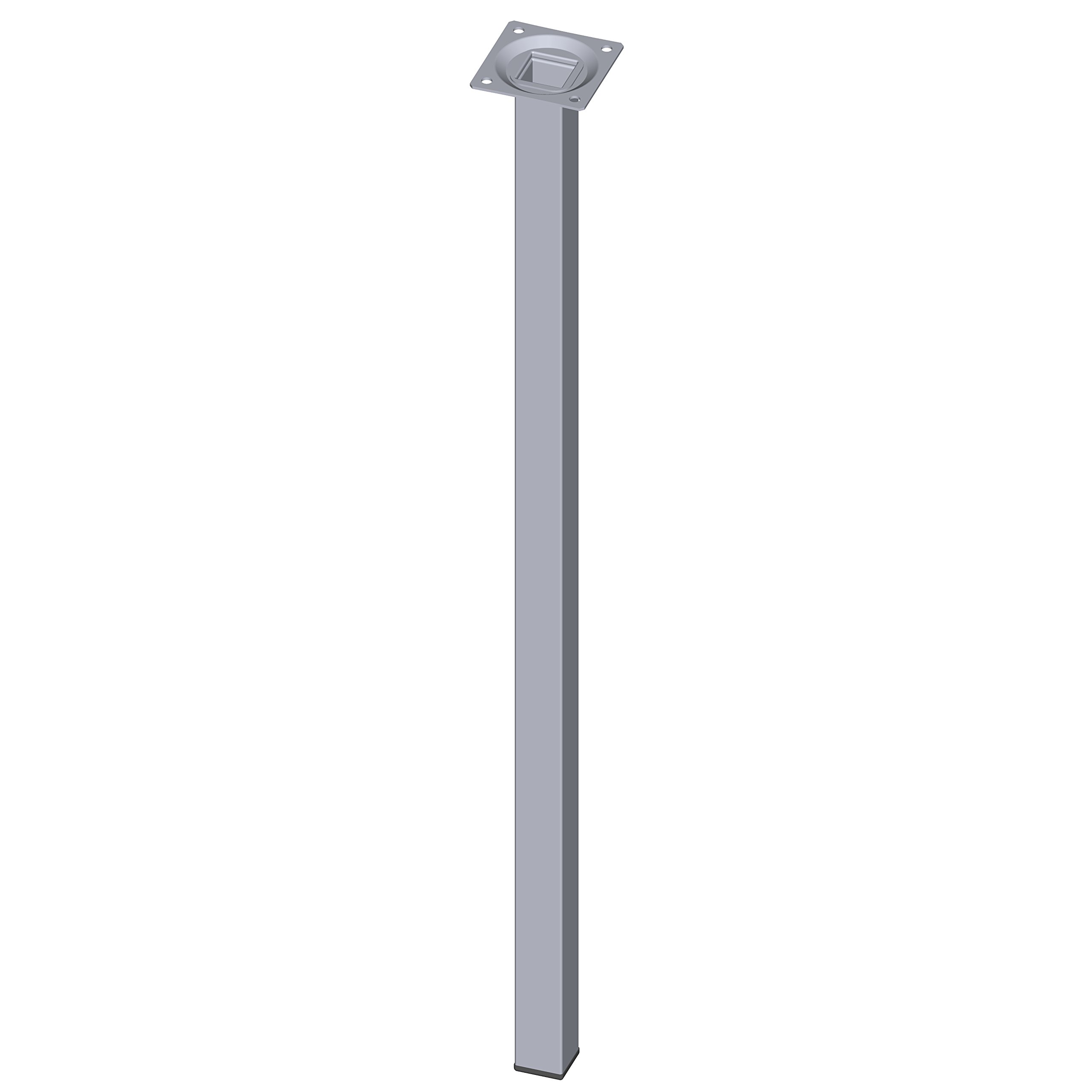 Element System 18133-00360 600 mm Length 25 x 25 mm Diameter Square Steel Pipe Furniture Legs includes Screw-Mounting Plate - Chrome (4-Piece)