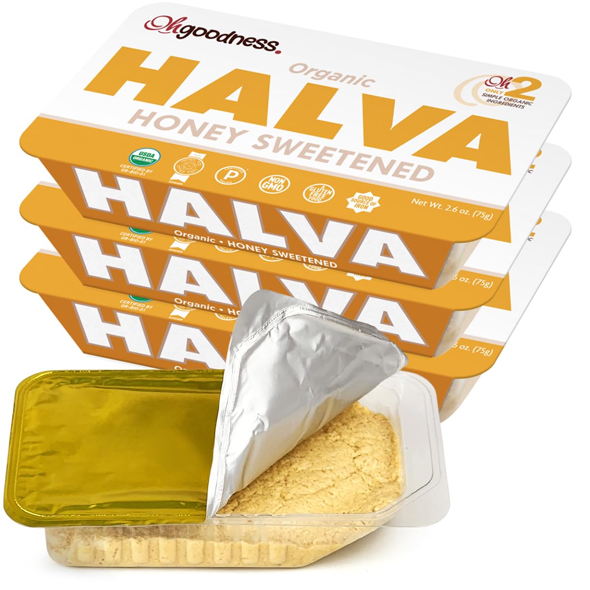 OhGoodness! Organic Honey Halva - 3 Pack - Only TWO
