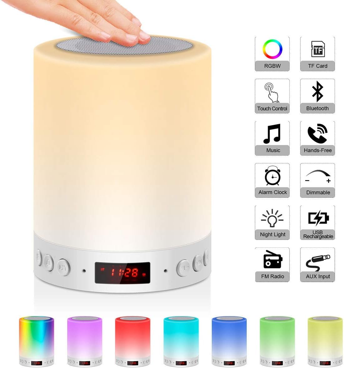 smart alarm lamp with speaker
