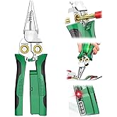 8 in 1 Wire Stripper Machine with Voltage Tester, Multifunctional Foldable Twister Electrical Pliers, Manual Durable Cutter C
