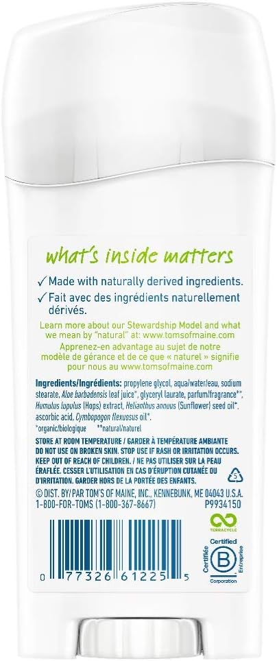 Toms Of Maine, Tom's Of Maine Deodorant Stick, Long Lasting Lavender 2.25 oz, 63.8 g (Pack of 1) - Image 3