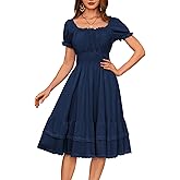 SCARLET DARKNESS Gothic Pirate Corset Dress for Women Summer Vintage Square Neck Renaissance Dresses