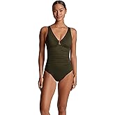 Lauren Ralph Lauren Womens Beach Club Solids Ring Front Underwire One-Piece