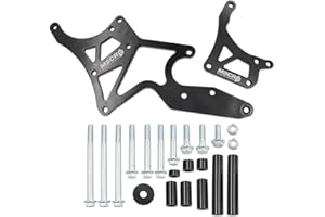WNSEU LS Engine Serpentine Alternator Bracket & Power Steering Pump Swap Conversion Compatible with Chevrolet 4.8L, 5.3L, 6.0L, 6.2L Truck & SUV Engines