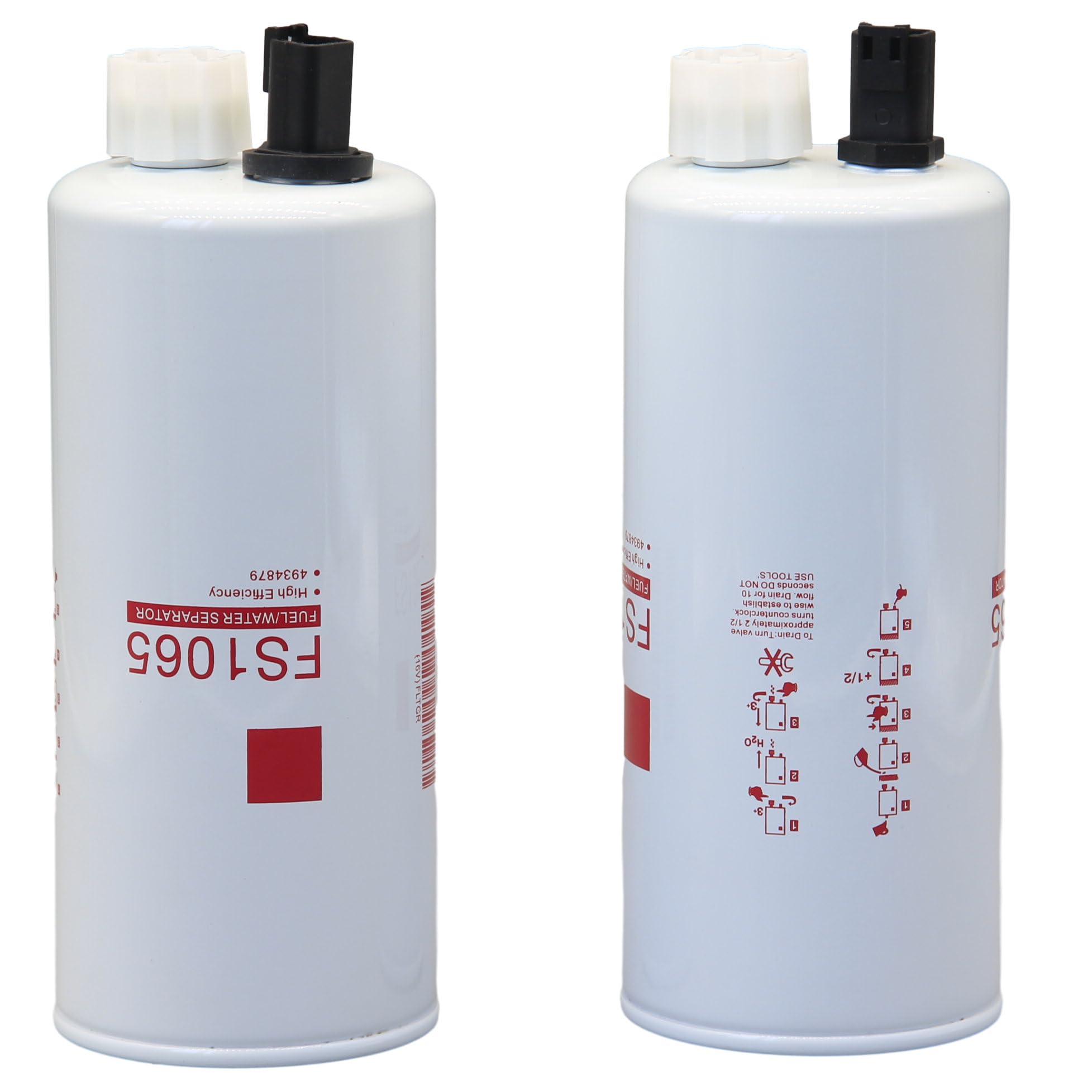 Photo 1 of FS1065 2 Pack Fuel Water Separator Fit for Cummins 4934879 Fit for Freightliner Fit for Kenworth Fit for Peterbilt Trucks Replaces OE# FS1065 FS1003 P551103 BF1378-SPS 33965 3406889
