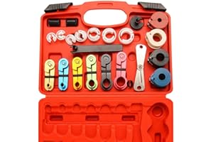 X XINDELL Fuel Line Disconnect Tool Set – XINDELL 22pcs Master Quick Disconnect Kit for Automotive AC Fuel Line Repair, Transmission Oil Cooler Line, Includes Scissor Type Remover, for Most Ford Models