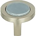 Atlas Homewares 229-BLU/BRN 1-1/4-Inch Spa Blue Round Knob, Brushed Nickel