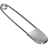 Coitak Large Safety Pins, 5 inch, 10 PCS Stainless Steel, Silver Huge Strong XL, Extra Large Laundry Pins for Blankets