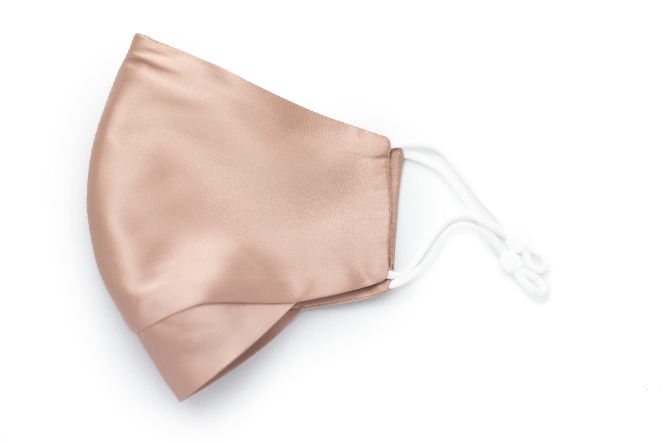 Habac Studio- 100% Mulberry Silk Face Mask, Face Masks Washable UK, Reusable Mens Face Mask, Silk Mask, Masks Reusable (Nude 02/Taupe)