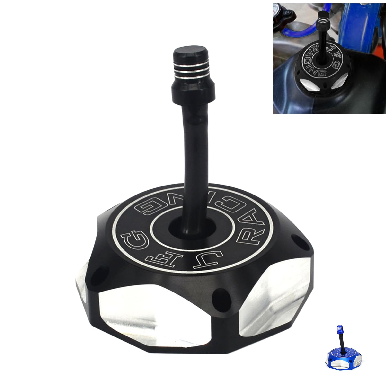 Photo 1 of JFG RACING Dirt Bike Billet Gas Fuel Tank Cap with Vent Hose for YZ85 YZ125 YZ250 04-23/YZ250F YZ450F 04-13/YZ125X 17-23/YZ250X 16-23/WR250F 03-09 11-13/WR450F 03-09 11-15/RMZ250/RMZ450-Black