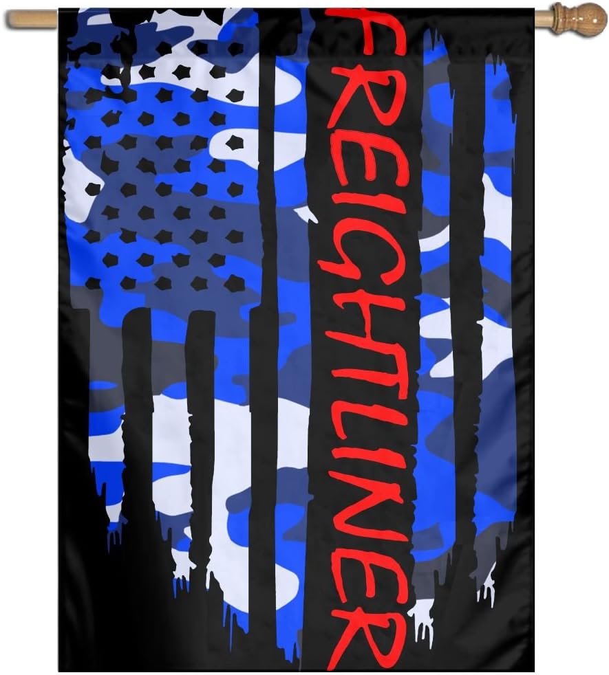 American Flag Freightliner Flag Outdoor Patio Seasonal Holiday 27"x37" Family Flag