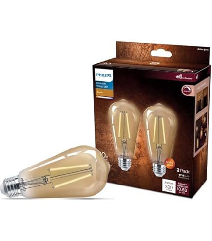 Philips LED Vintage Flicker-Free Clear Straight ST19 Dimmable