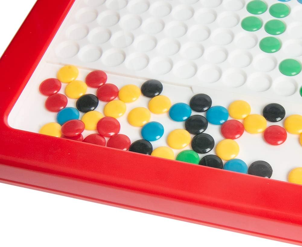 Hobaby Magnetic Drawing Pad, Creative Doodle Board Toys, with 130pcs Dots and 10 Double-Sided Picture Cards,Educational Travel Doodle Toys for Toddler Kids Children(L, Red): Toys & Games