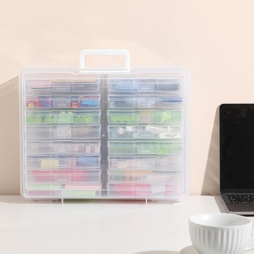Goaste 4x6 Photo Storage Case – 16 Inner Boxes In Large Clear Organizer For Photos & Crafts