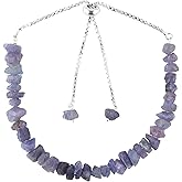 GEMSPLACE Natural Tanzanite Raw Bolo Bracelet, Rough Stones, Silver Plated, Chakra Healing Crystals, December Birthstone, Adjustable Slider, Weight Approx 50 to 60 Carats Stone Size Approx 5 to 10 mm