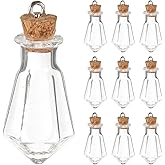 PACKOVE 10Pcs Glass Wishing Bottle Pendant Tiny Bottles Necklace Glass Vial Necklace Empty Bottles Necklaces Bottles Pendant Charms For DIY Crafts Jewelry