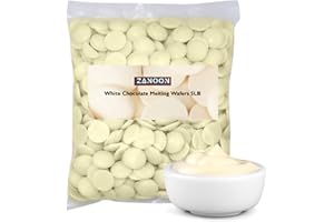 White Chocolat Melting Wafers – 5LB by ZANOON Premium Chocolate for Molding, Dipping, Baking & Decorating | Smooth & Creamy Melts – 80oz Bag Coating Melting Wafers (White Chocolate)