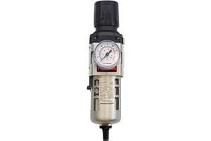 TOPRING 51.355 Airflo 300 3/8 in. Integrated F/R Air Compressor Filter Regulator Combo with Semi-Automatic Drain and Pressure