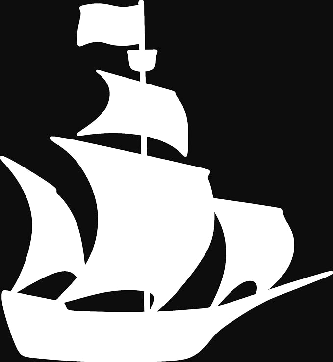 Amazon Co Jp Angdest 海賊船 シルエット 7 X 7 2 ホワイト Nbfu Decals 車 バイク