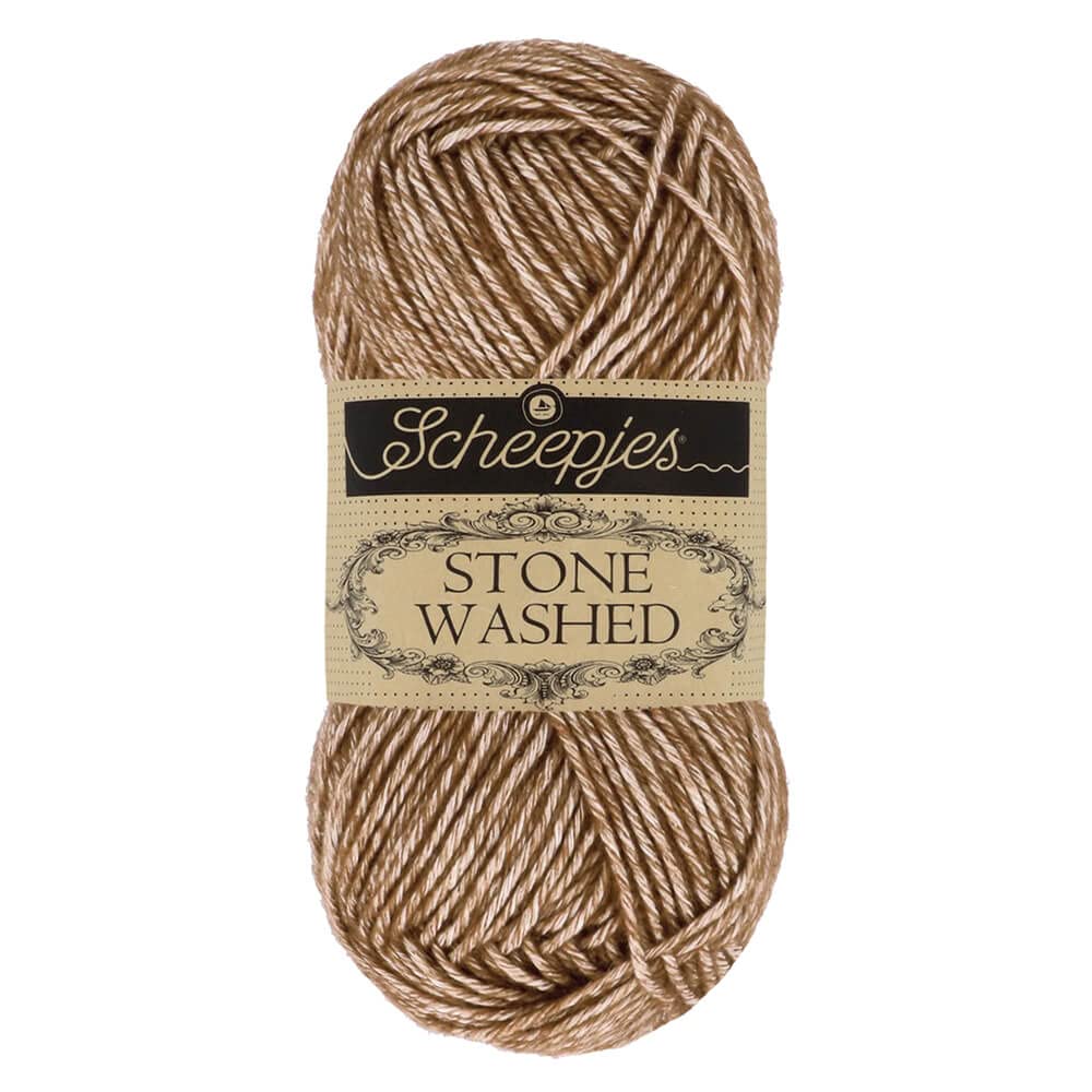 Scheepjes - Scheepjes Stone Washed 822 Brown Agate Yarn - 10x50g