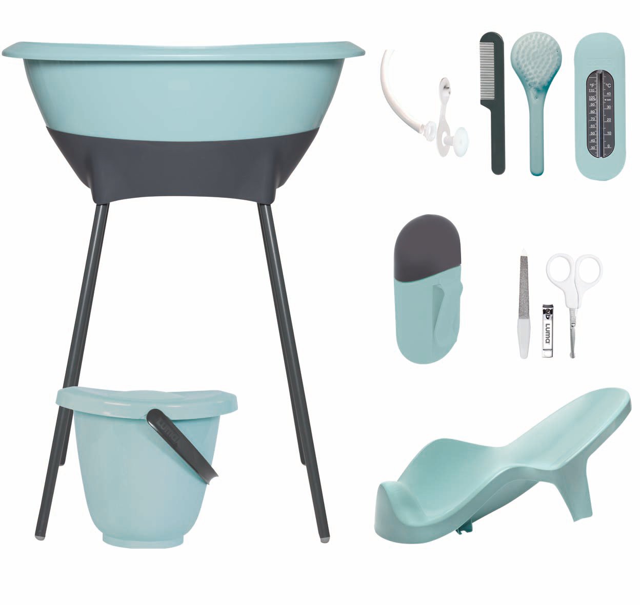LUMA Babycare L10413 Bade und Pflegeset, silt green