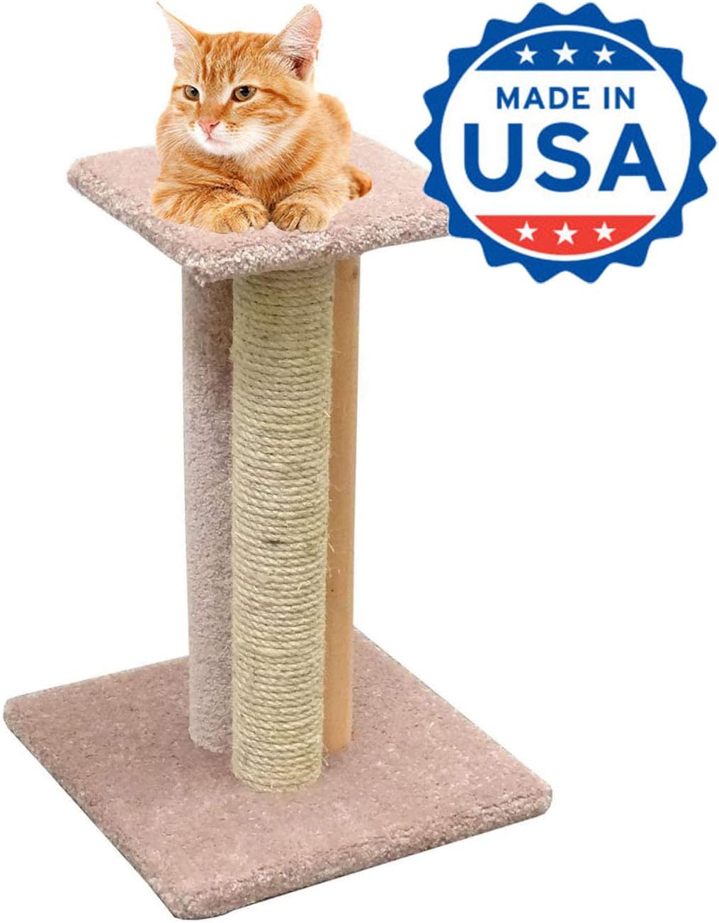 CozyCatFurniture 24 inches Wood Cat Scratching Post, Made