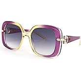 Bsreyeop Fashion Oversized Square Women and Men Sunglasses Vintage Hollow Luxury Sun Glasses UV400 Gradient Shades