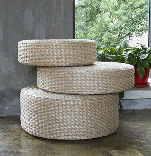 Rustic floor cushions/straw floor pouf/gift for moms/Pouf ottoman/Wholesales bulk/Yoga/meditation cushion/wedding gift