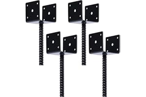 XYADX Concrete Fence Post Base 4x4 inches 4 Pack, Fence Post Anchor Holder Pergola Brackets