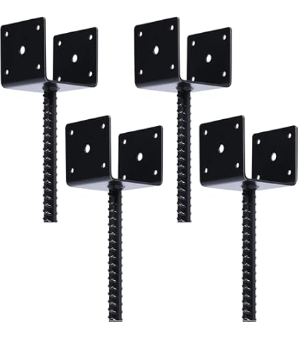 4Pcs Concrete Post Anchor U Shape Fence Post Holder 4x4 Post Base