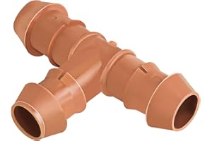 WZFLRUA 20 Pack 1/2 Inch Drip Irrigation Tee Fittings - 17mm 1/2'' Drip Line Barbed T Connectors for 1/2 Inch Drip Irrigation Tubing (0.600'' ID) Irrigation Attachment Parts for Garden System