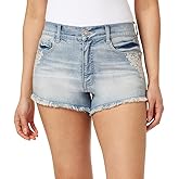 WallFlower Womens Fearless Curvy Denim Fashion Shorts High-Rise Insta Vintage Juniors