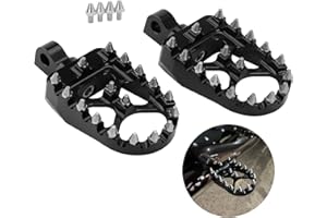 DAKLVNG MX Offroad Wide Foot Pegs Footrest Pedals for Harley Dyna Street Bob Sportster 883 Touring Street Glide Softail Fatboy Chopper Bobber (Silver Black)