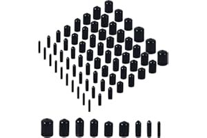 Aleric 163pcs Rubber End Caps,Round Bolt Covers Caps,Vinyl End Cap Screw Thread Protectors,Rubber Screw Cover Bolt Cap for Metal Tube Rod Bolt in Size 2mm 3mm 4.5mm 6mm 7mm 8mm 9mm 12mm 20mm(Black)