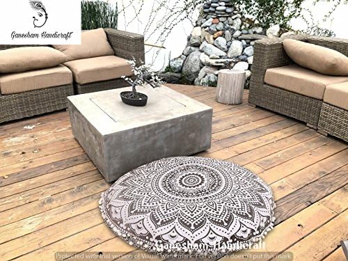 GANESHAM Indian Mandala Floor Pillow Meditation Cushion Cover Bohemian Decor Floor Pillow Kids Bed 32x32