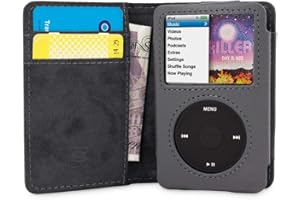 Snugg iPod Classic Leather Flip Case - Executive Apple Cover Wallet for 7th Generation Legacy Series - Grey