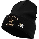 e4Hats.com US Army Veteran Military Embroidered 12 Inch Long Knitted Beanie
