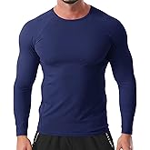 Mens Compression Shirts Long Sleeve Athletic Shirt Workout T-Shirts Sports Cool Dry Undershirts Base Layer Running Tops