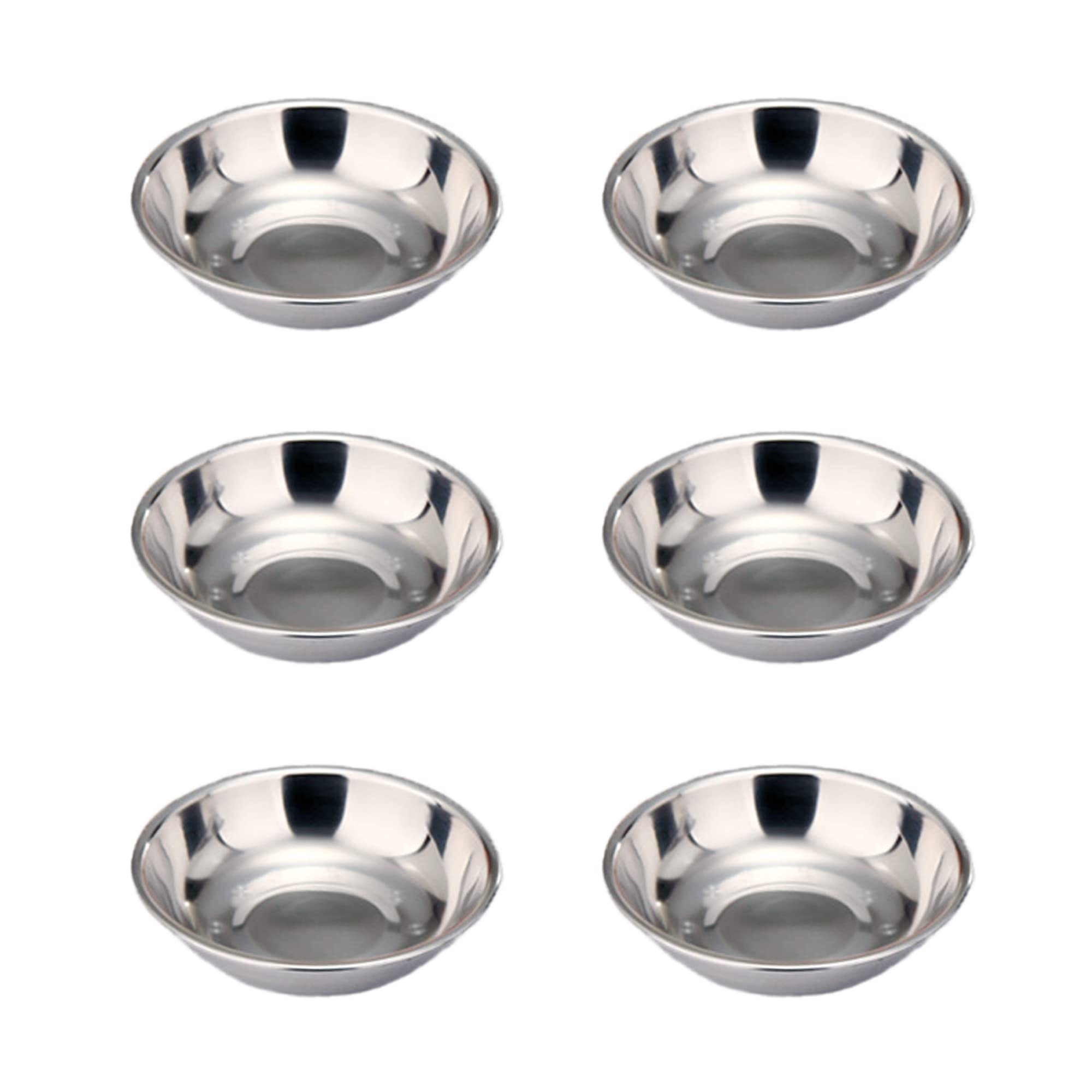 duoyif Dip Bowls, Sauce Bowls, Pack of 6, Small Serving Bowls, Stainless Steel Snack Bowls, Spice Bowls, Dessert Bowls, Sauce Bowls for Dips, Sushi, Sauces, Snacks, Spices, Small Bowls, 8 x 1.6 cm