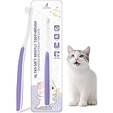 VVHOMIFE Cat Toothbrush for Kitten Teeth Cleaning – Soft Bristle Cat Dental Brush Set with Compact Head – Gentle Oral Care Tool for Daily Brushing Routine, Loved by Vets and Fur Babies