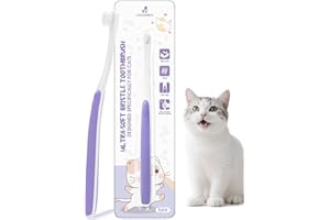 VVHOMIFE Cat Toothbrush for Kitten Teeth Cleaning – Soft Bristle Cat Dental Brush Set with Compact Head – Gentle Oral Care Tool for Daily Brushing Routine, Loved by Vets and Fur Babies