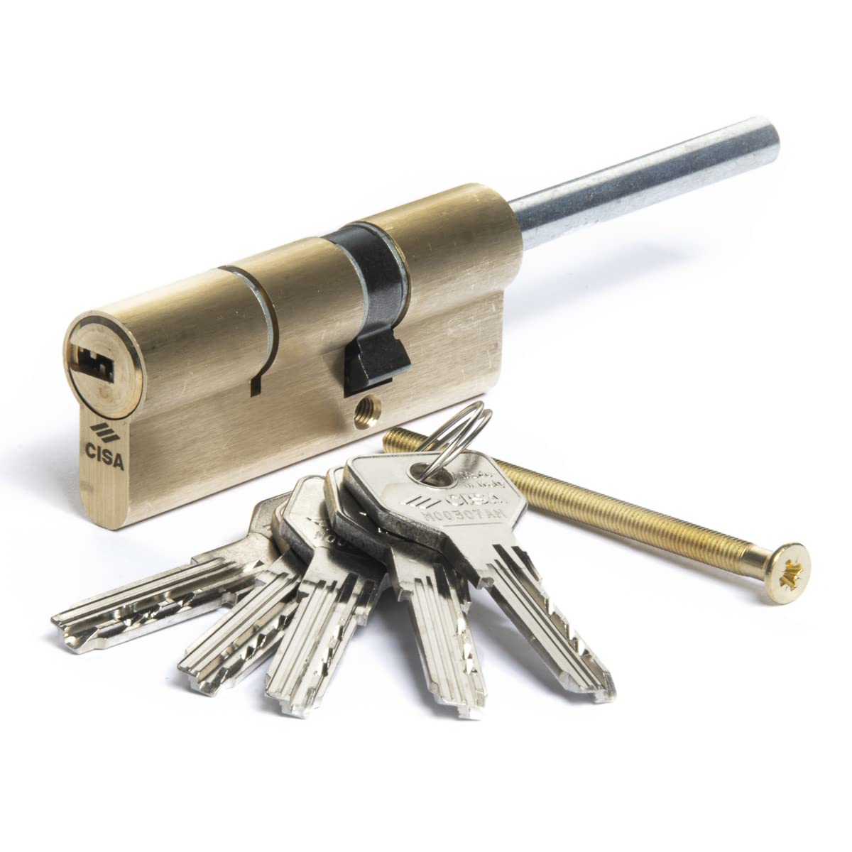 CISA 0E307 European Cylinder Asix, Frosted Brass, 50/30