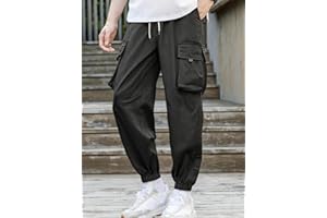 Men's Cargo Pants Elastic Waist with Multi Pocket for Outdoor Hiking