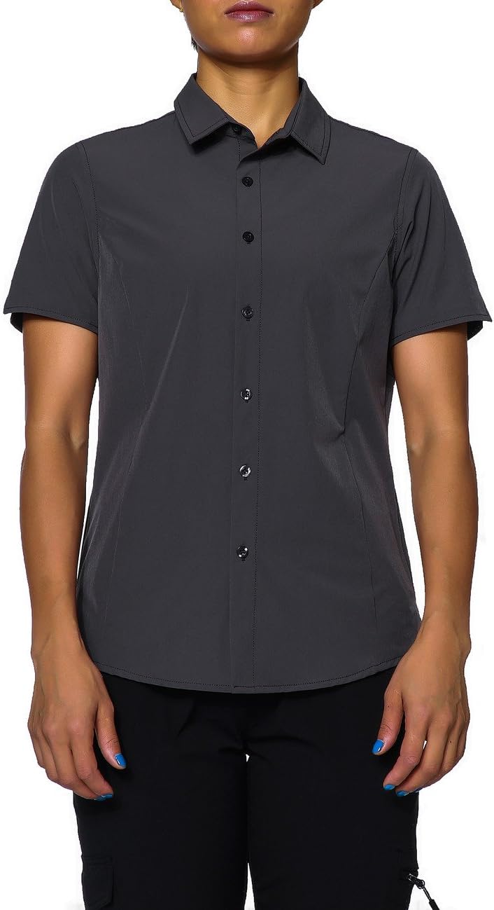 Nonwe Women's Camping Shirts Roll-Up Long Sleeve Quick Dry: Clothing