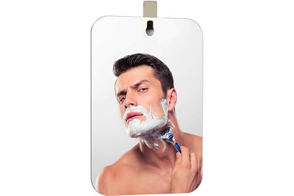 XoYo-Large Fogless Shower Mirror (11inX7.48in) Includes 1 Adhesive Hooks, Anit-Fog Shower Mirror, Shower Makeup Shave Mirror,