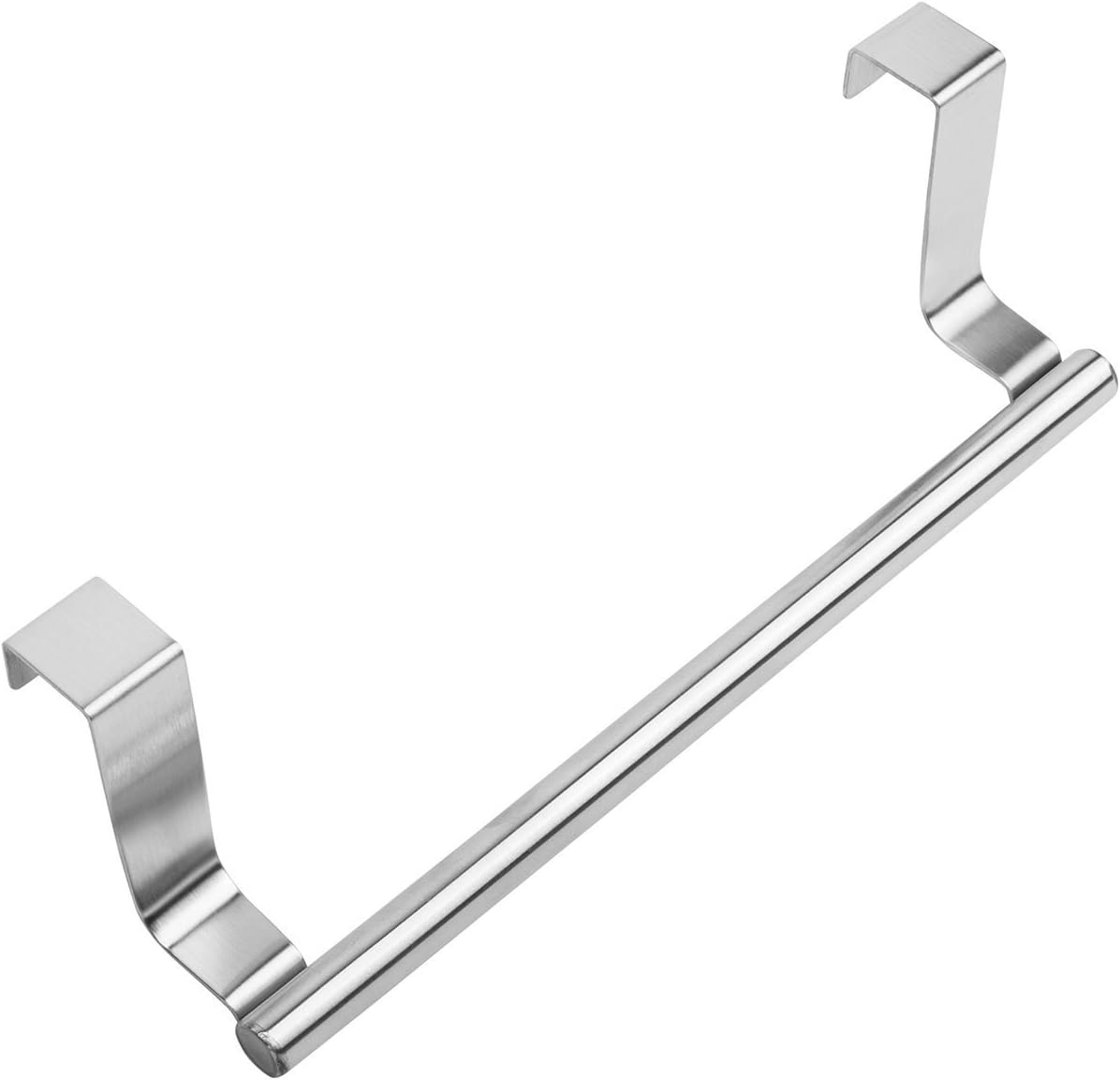 Mziart Modern Towel Bar with Hooks for Bathroom and Kitchen, Brushed Stainless Steel Towel Hanger Over Cabinet (9 inch): Home & Kitchen