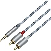 DCHAV 3.5mm to RCA Cable 3.5mm to 2 Male RCA Adapter Aux Audio Cable Cord 3.5mm Stereo Jack to 2RCA Phono Plugs Connector Hea